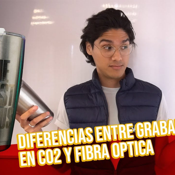 ¿Cual es la diferencia de grabar termos con CO2 y Fibra óptica?